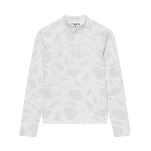 Mint Velvet Neutral Jacquard Long Sleeve Top